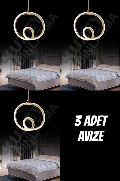 KUZEY AYDINLATMA 3 Pieces in One Pendant Single Led Chandelier