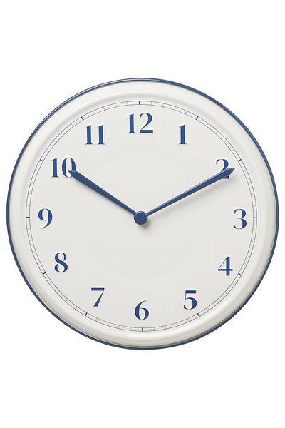IKEA Wall clock, white/blue, 30 cm