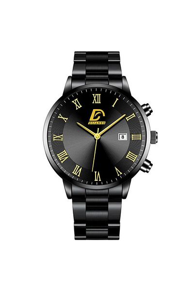 REDz Accessories Ceas de lux, cronograf, bărbătesc, oțel inoxidabil, negru