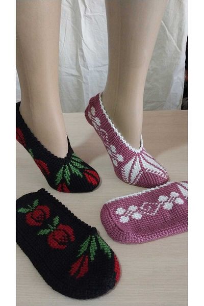 Papatyam 2 Pieces of Hand Knitted Dowry Tunisian Handmade Booties/Tunisian Handmade Booties/Handmade Booties/Knitted Booties/Tunisian/Handmade/Bundle
