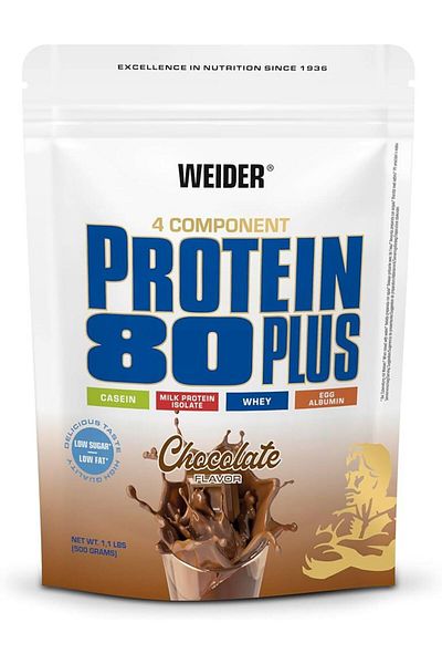 Weider 80 Plus Casein + Isolate + Whey + Egg Complex Protein 500 Grams