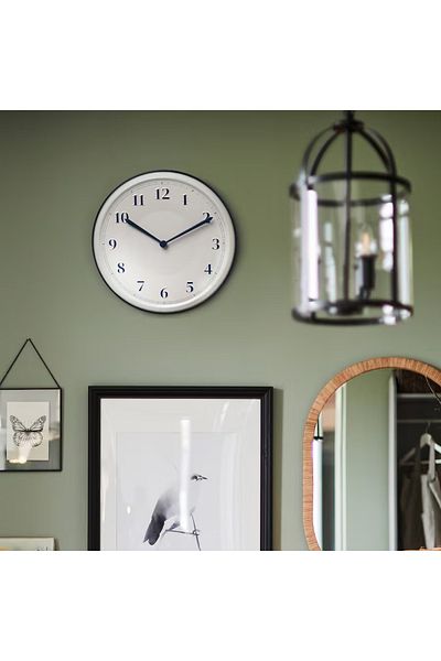 IKEA Wall clock, white/blue, 30 cm