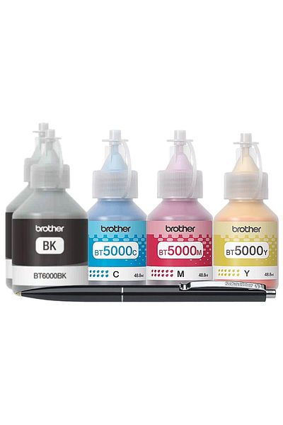 Brother Set Flacon Cerneala Brother Original 2xBT6000BK BT5000C BT5000M BT5000Y Galben, Pix Schneider