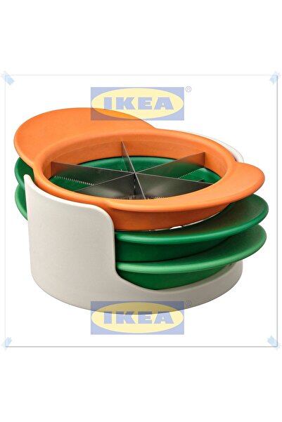 IKEA Uppfylld Turuncu Yeşil Paslanmaz Çelik Meyve Kesici, Sebze Doğrayıcı, Meyve Doğrayıcı, 4 Parça