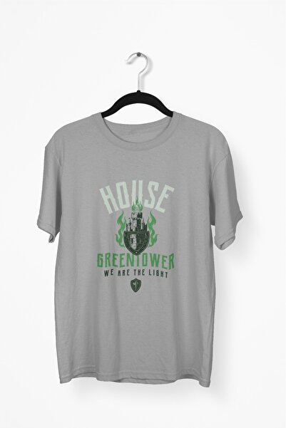 Butik رجل/امرأة - برج البيت الأخضر - تي شيرت مطبوع برقبة دائرية وأكمام قصيرة