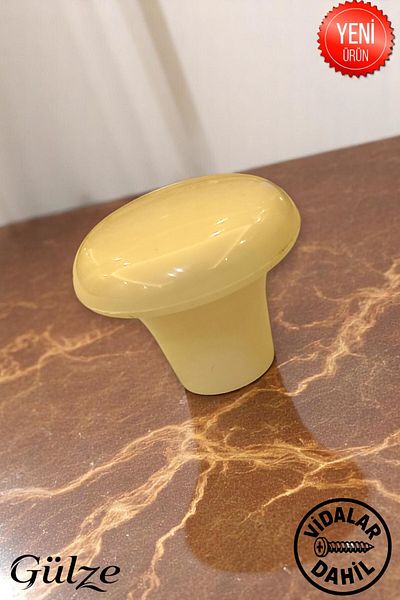 GÜLZE HOME Mânere de mobilier model ciupercă - BUCĂTĂRIE, SERTAR, MÂNERE DE DULAP (Negru-Alb-Maro-Crem)