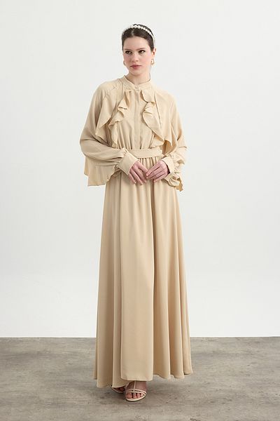 Birgül Bektaş Mink Flounce Royal Dress