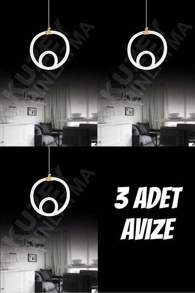 KUZEY AYDINLATMA 3 Pieces in One Pendant Single Led Chandelier