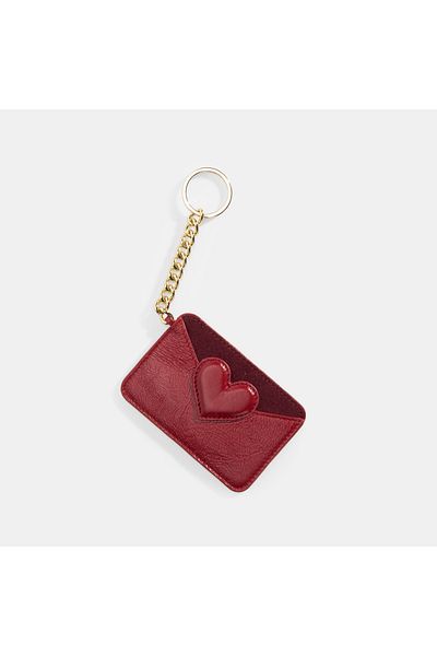 Desa Red Heart Leather Card Holder Charm