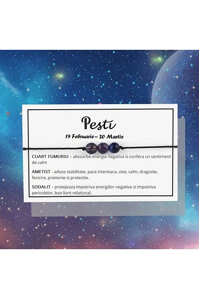 animis beauty Bratara zodia Pesti, reglabila, din pietre naturale semipretioase, unisex