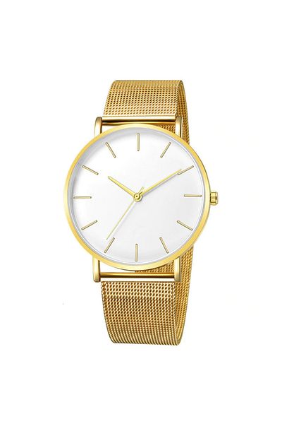 REDz Accessories Watch, Ultra Thin Model, Stainless-Steel, Gold/White