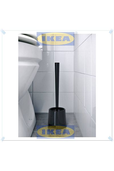 IKEA فرشاة تواليت بولمن سوداء، 36.5 سم