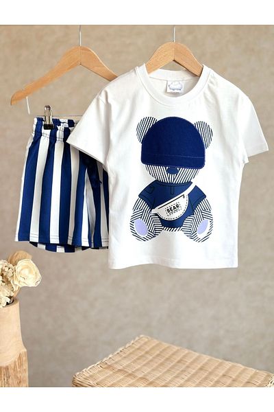 Alvadonna Boy's Top and Bottom Set with Teddy Bear