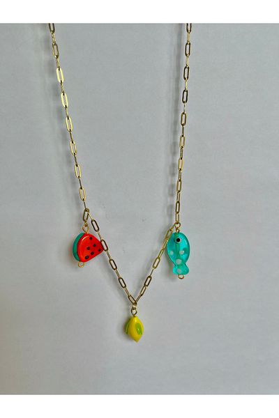 SİRİUS Summer Necklace with 316L Steel Chain