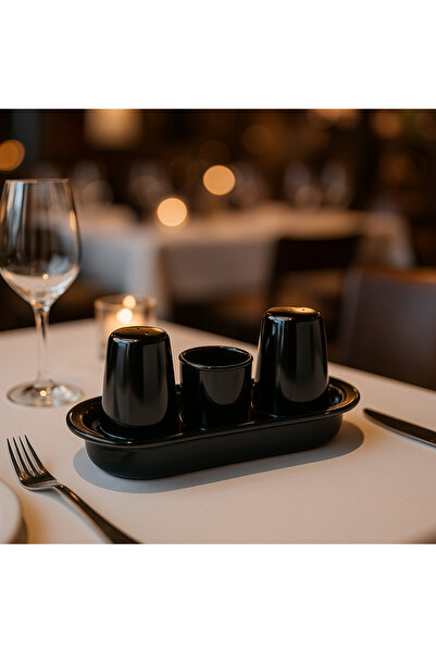 Veliday PureLine Melamin Tuzluk Biberlik Kürdanlık Set- Exclusive Melamin Tuz...