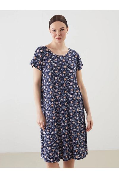 LC Waikiki Lcw grace petrol crew neck floral women's dress