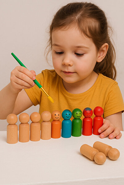 ESLENTA 1 0 Pieces Natural Beech Tree Peg Kids Toy Set