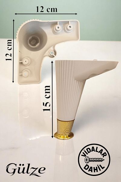 GÜLZE HOME (15 cm) Gold Lug -Breathable Model- Furniture Leg (Furniture Leg, Cabinet, Sofa, Tv Unit Leg)