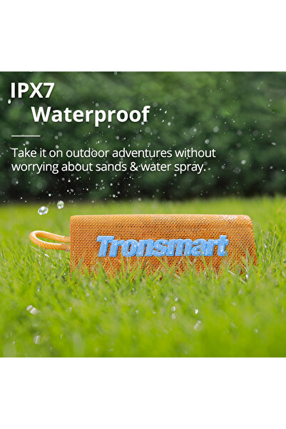 Tronsmart مكبر صوت ترونسمارت تريب ميني المحمول بتقنية البلوتوث، بلوتوث 5.3، 20 ساعة، ميكروفون وقت اللعب، مقاوم للماء (برتقالي)