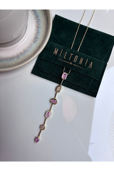 Miltonia 925s Gümüş Baget Taşlı Y Kolye