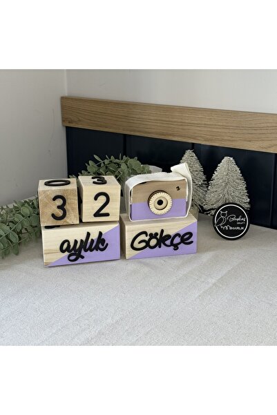 Baykuş Craft Mimarlık İsimli - 3 Boyutlu Bebek Ahşap Hatıra Küpü Anı Küpü Ahş...