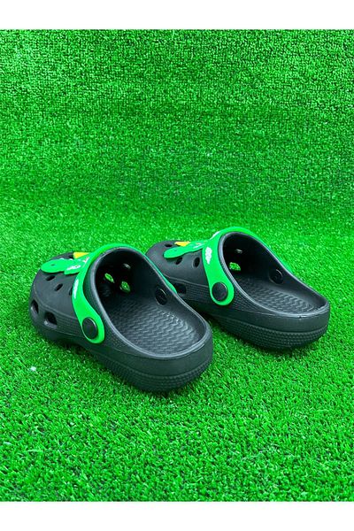 Moda Lime Girl Boy Baby Kids Cross Easy to Wear Non-Slip Sole Figured Slippers