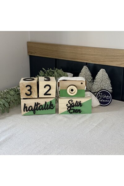 Baykuş Craft Mimarlık İsimli - 3 Boyutlu Bebek Ahşap Hatıra Küpü Anı Küpü Ahş...