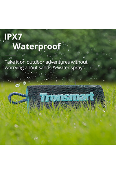 Tronsmart مكبر صوت ترونسمارت تريب ميني محمول بتقنية البلوتوث، بلوتوث 5.3، 20 ساعة، ميكروفون وقت اللعب، مقاوم للماء (أزرق)