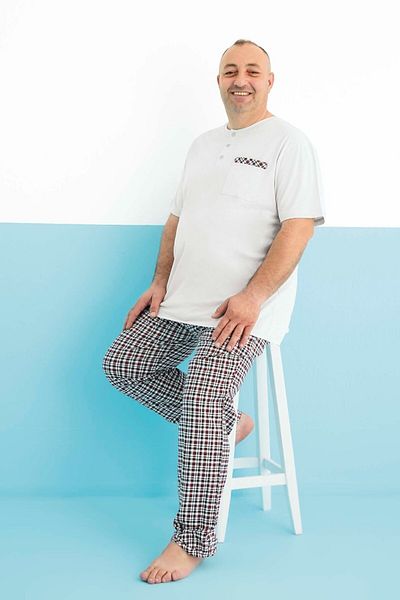 Aydoğan Men's Pajama Sets Plus Size & Oversize Short Sleeve
