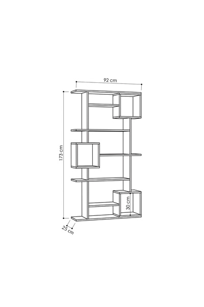 Mourah Home Soto 7-Tier Bookcase – Modern Floor Cabinet & Display Book Shelf for Living Room/Bedroom