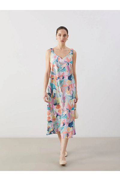 LC Waikiki Γυναικείο φόρεμα LCWAIKIKI Classic Mixed Floral Gathered