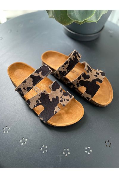 Land of Cork Women's Suede Leather Slippers Handmade Natural Cork Sole Adjustable, Arc Supported