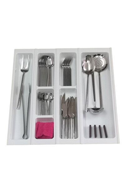 Adilon Drawer Cutlery and Spoon Holder Organizer White 46X48 cm (Length Can B...