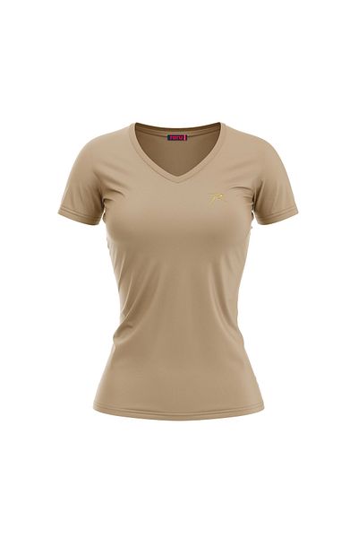 raru Γυναικείο T-Shirt MULIER BEIGE - 100% βαμβάκι