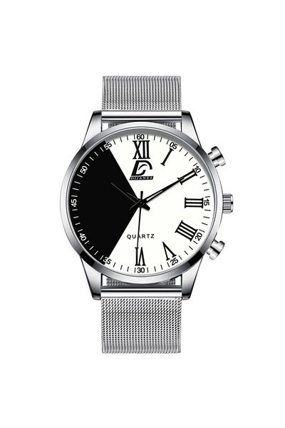 REDz Accessories Ultra Thin Watch, Eclipse Mesh, Men's, Chronograph, Metallic, Silver