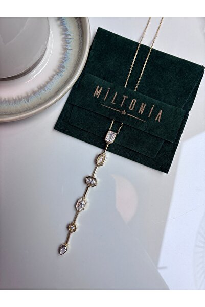 Miltonia 925s Gümüş Baget Taşlı Y Kolye