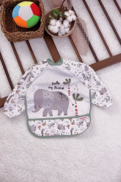 Bebechi مريلة للأنشطة والطعام مقاومة للسوائل من جرين سفاري، من عمر 6 إلى 24 ش...