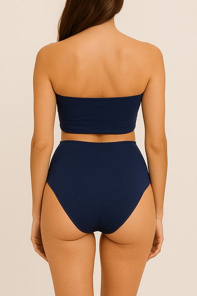BRNCY Navy Blue Sculptfit High Waist & Lifting & Shaping Bikini Bottom