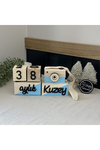 Baykuş Craft Mimarlık İsimli - 3 Boyutlu Bebek Ahşap Hatıra Küpü Anı Küpü Ahş...