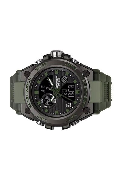 REDz Accessories Thunder Sport Watch, for Men, Digital Date and Time Display, Rugged Look, Silicone Strap, Khaki