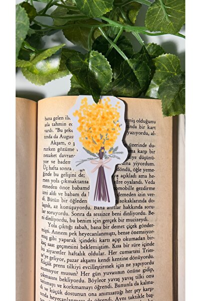 Handeto Kraft Semn de carte magnetic cu tema mimozei Semn de carte magnetic