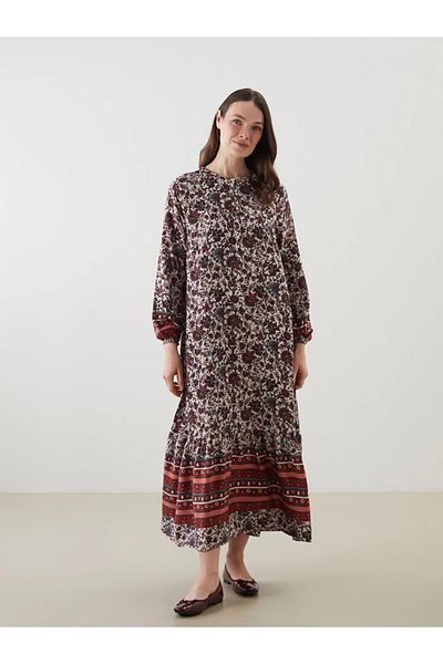 LC Waikiki Lcw grace mixed bicycle collar floral a-line dress