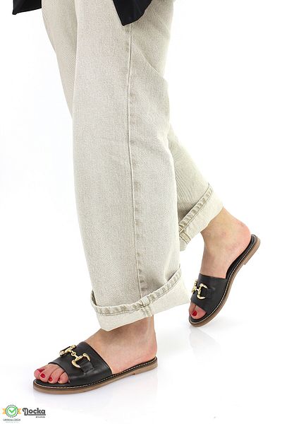 Mammamia Women's Flat Sole Daily Genuine Leather Slippers M26Yt1360