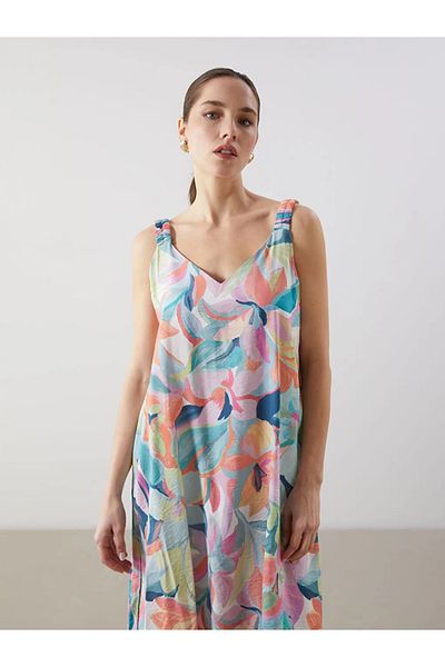LC Waikiki Γυναικείο φόρεμα LCWAIKIKI Classic Mixed Floral Gathered
