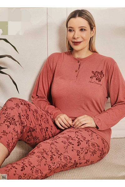 Mirano King Size Long Sleeve Mother Pajama Set 2700 Dried Rose
