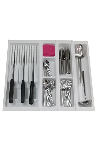 Adilon Drawer Cutlery Holder, Spoon Holder and Spoon Organizer White 51X48 cm...