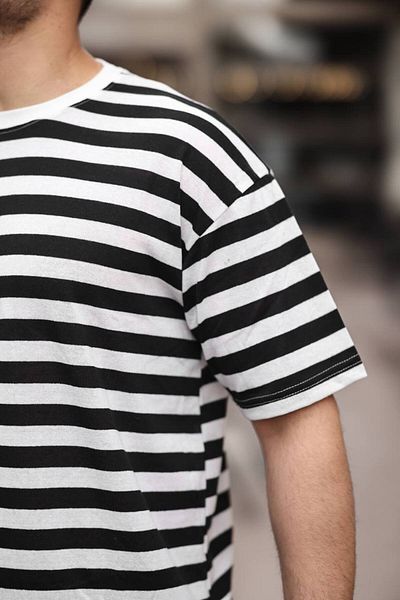 TMB Striped Crew Neck T-Shirt Black