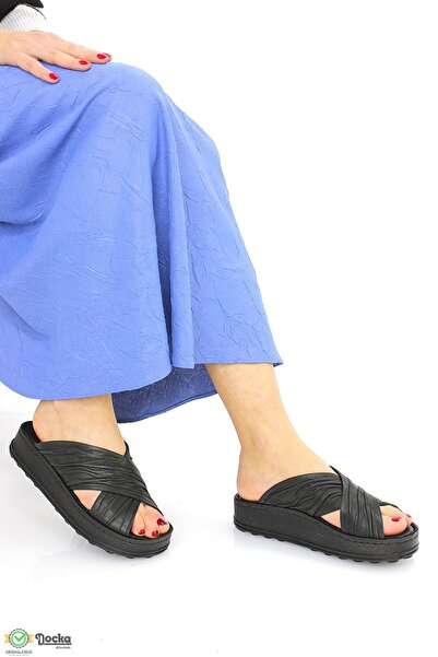 Mammamia Women's Daily Orthopedic Thick Sole Genuine Leather Slippers M26Ys1430