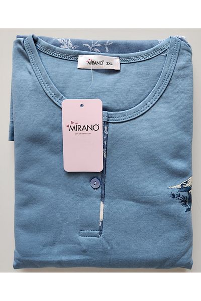 Mirano Set pijama mama cu maneca lunga marime king size 6510 albastru