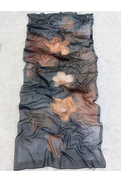 REMOMODA Patterned Watercolor Chiffon Shawl High Quality, Fine Texture Soft Chiffon